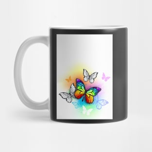 Background with Rainbow Butterflies Mug